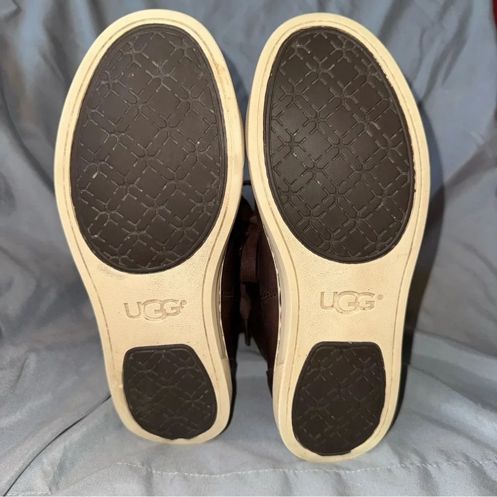 UGG Croft Luxe Quilt Sneaker Boots,‎ Espresso, Women’s Size 6, EUC